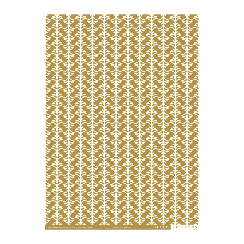 Palm Waves Gold Wrapping Paper