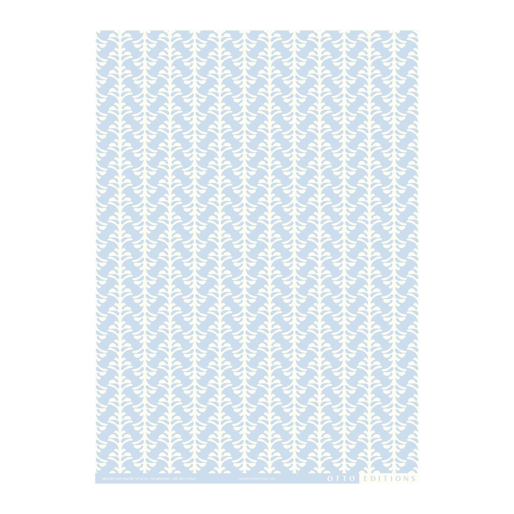 Palm Waves Powder Blue Wrapping Paper