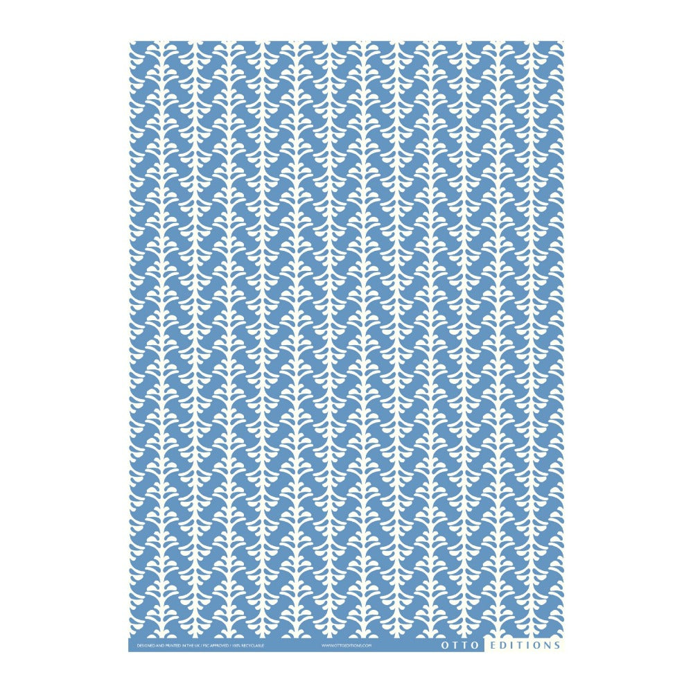Palm Waves Sky Blue Wrapping Paper