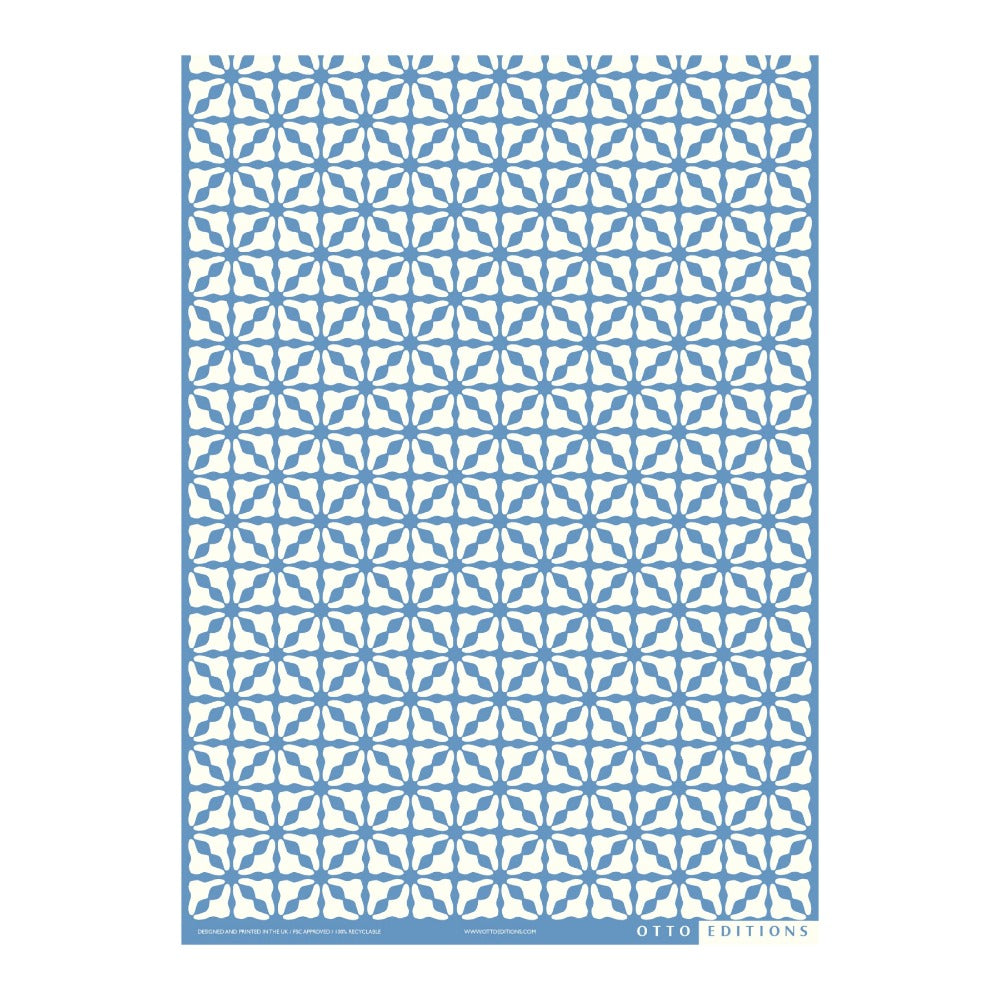 Palm Shadows Sky Blue Wrapping Paper